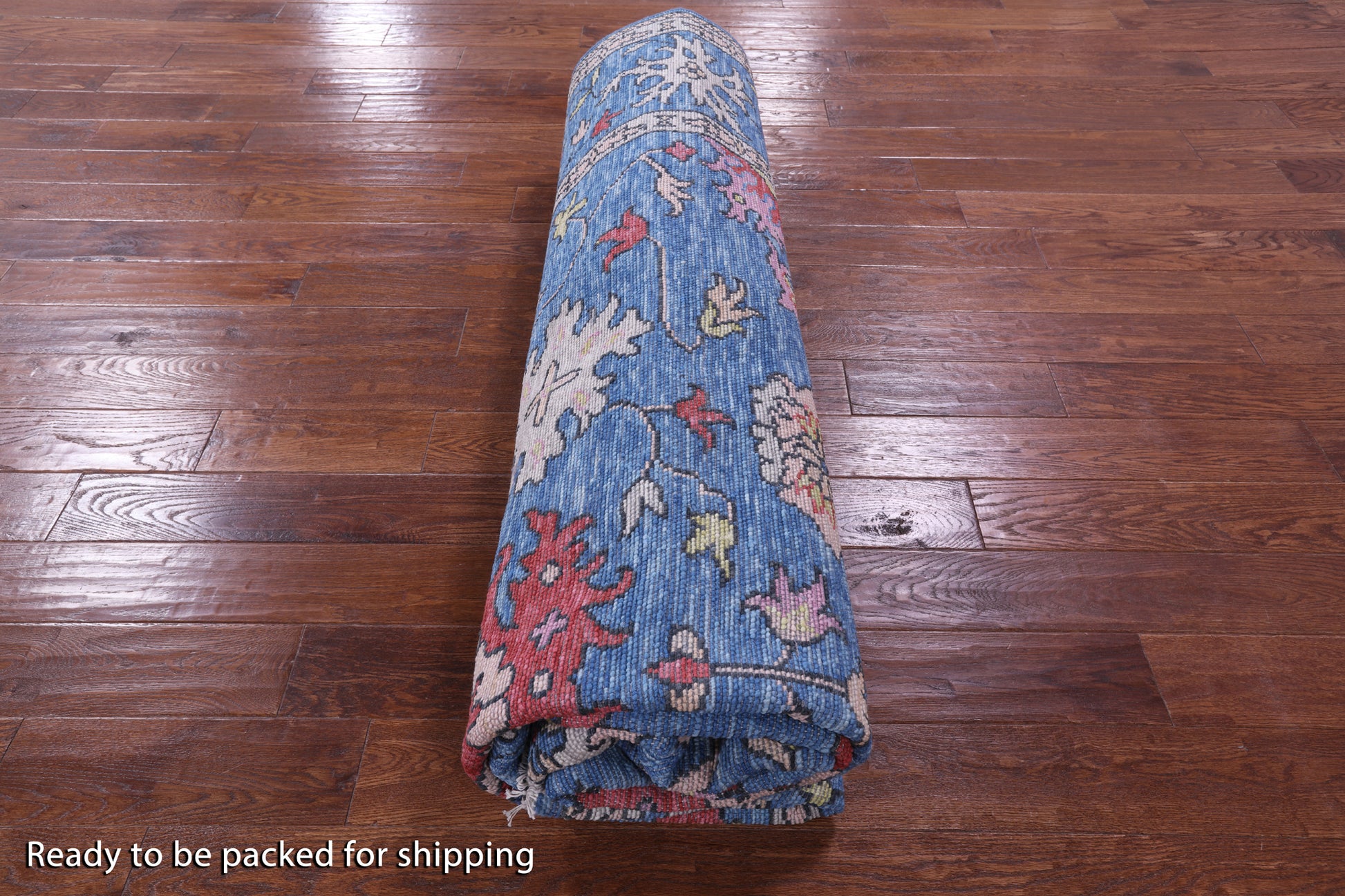 Blue Turkish Oushak Handmade Wool Rug - 9' 1" X 12' 2" - Golden Nile