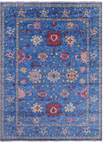 Blue Turkish Oushak Handmade Wool Rug - 9' 1" X 12' 2" - Golden Nile