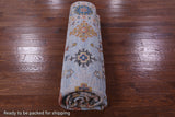 Blue Turkish Oushak Hand Knotted Wool Rug - 9' 1" X 12' 0" - Golden Nile