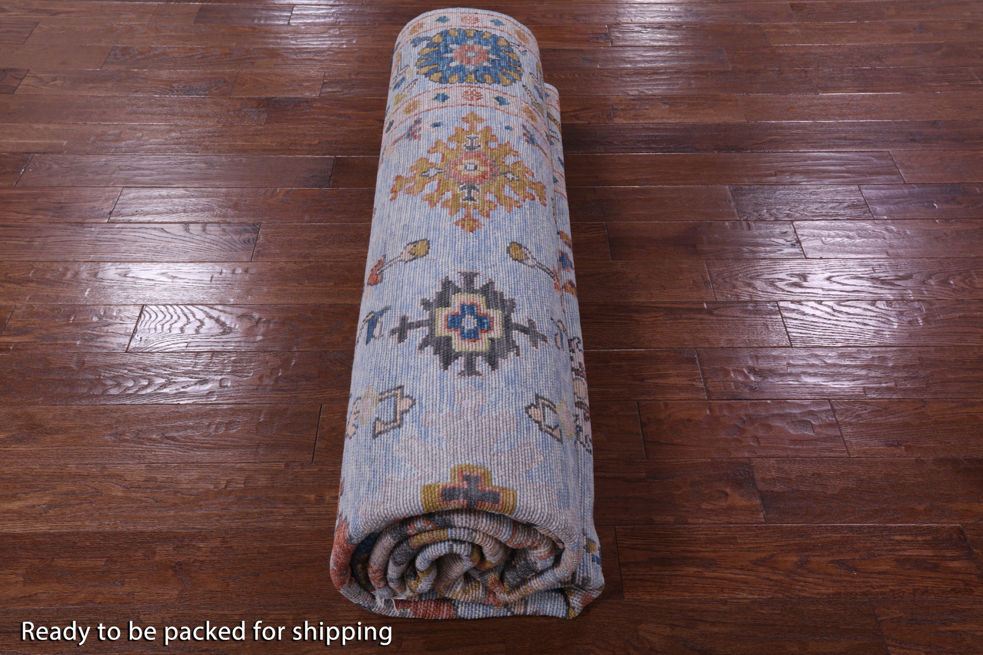 Blue Turkish Oushak Hand Knotted Wool Rug - 9' 1" X 12' 0" - Golden Nile