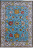 Blue Turkish Oushak Hand Knotted Wool Rug - 8' 10" X 12' 5" - Golden Nile
