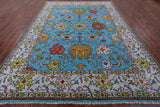Blue Turkish Oushak Hand Knotted Wool Rug - 8' 10" X 12' 5" - Golden Nile
