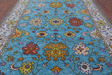 Blue Turkish Oushak Hand Knotted Wool Rug - 8' 10" X 12' 5" - Golden Nile
