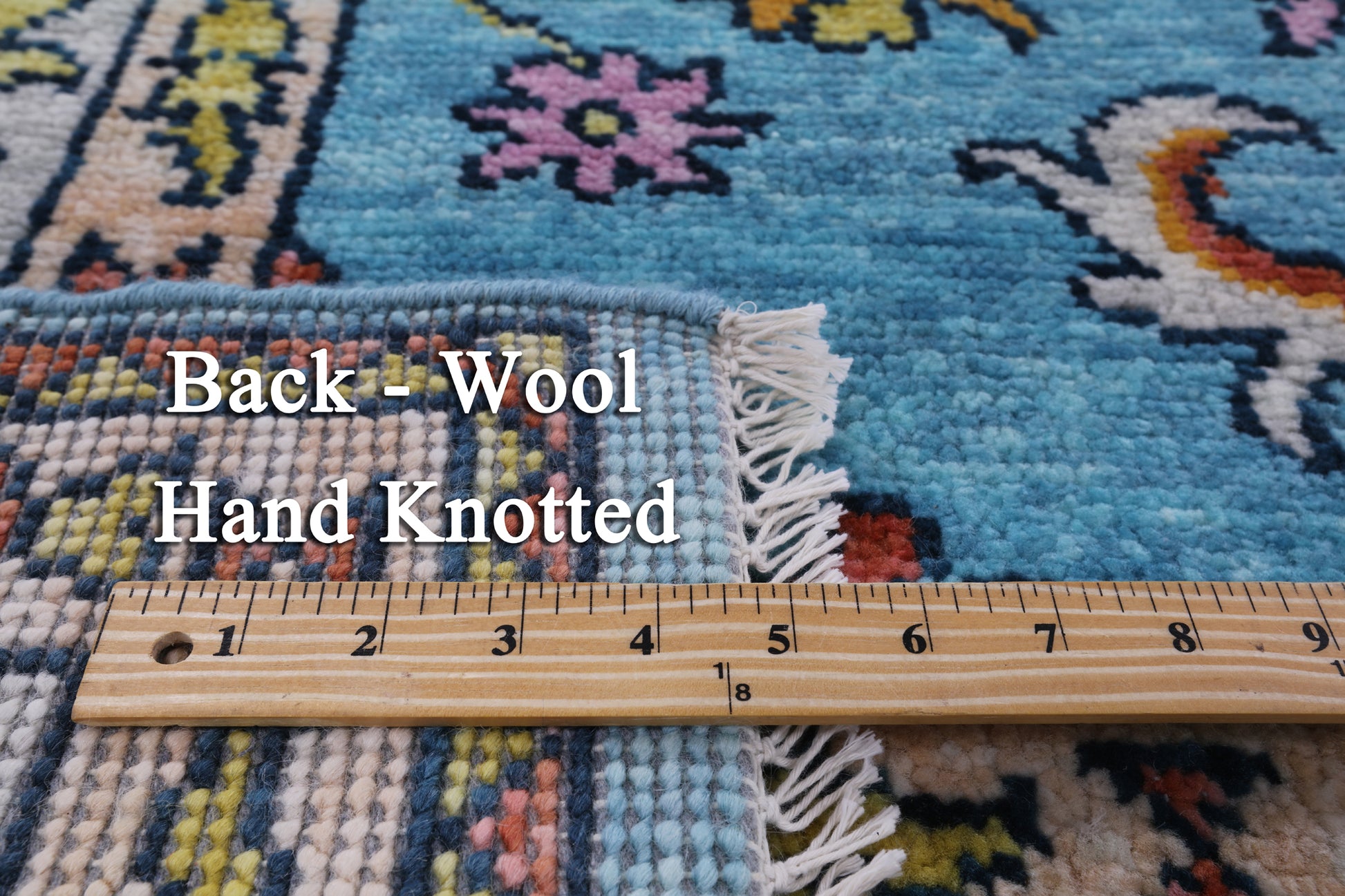 Blue Turkish Oushak Hand Knotted Wool Rug - 8' 10" X 12' 5" - Golden Nile