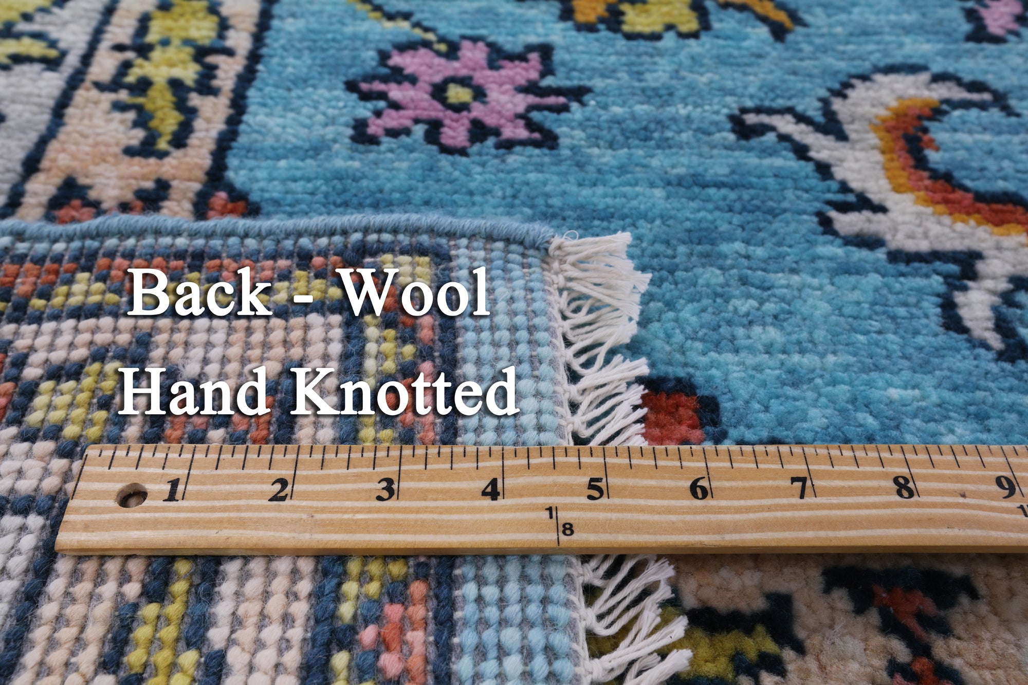 Blue Turkish Oushak Hand Knotted Wool Rug - 8' 10" X 12' 5" - Golden Nile