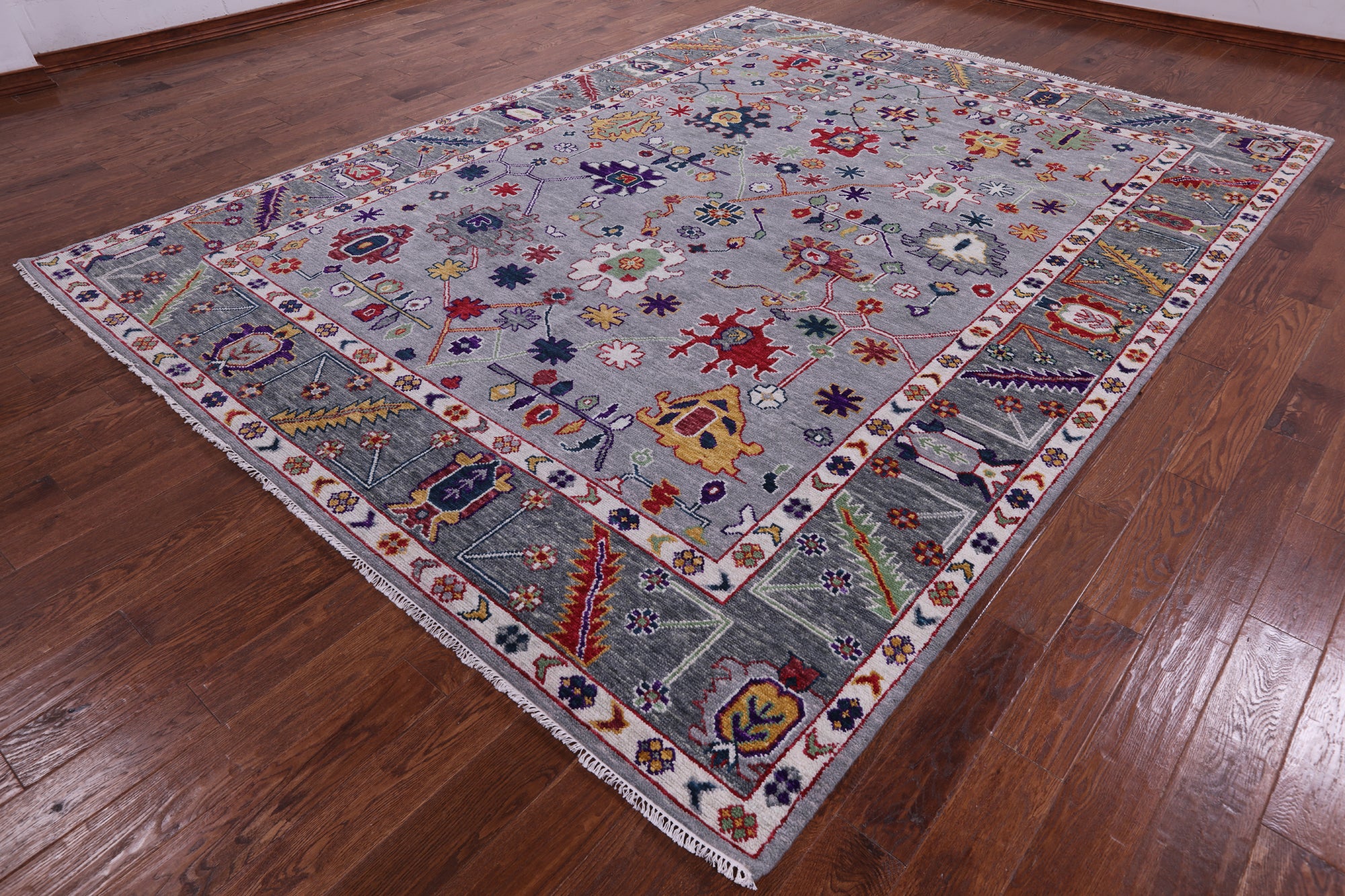 Grey Turkish Oushak Handmade Wool Rug - 9' 2" X 12' 0" - Golden Nile