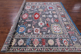Grey Square Turkish Oushak Hand Knotted Wool Rug - 7' 10" X 8' 4" - Golden Nile