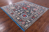 Grey Square Turkish Oushak Hand Knotted Wool Rug - 7' 10" X 8' 4" - Golden Nile