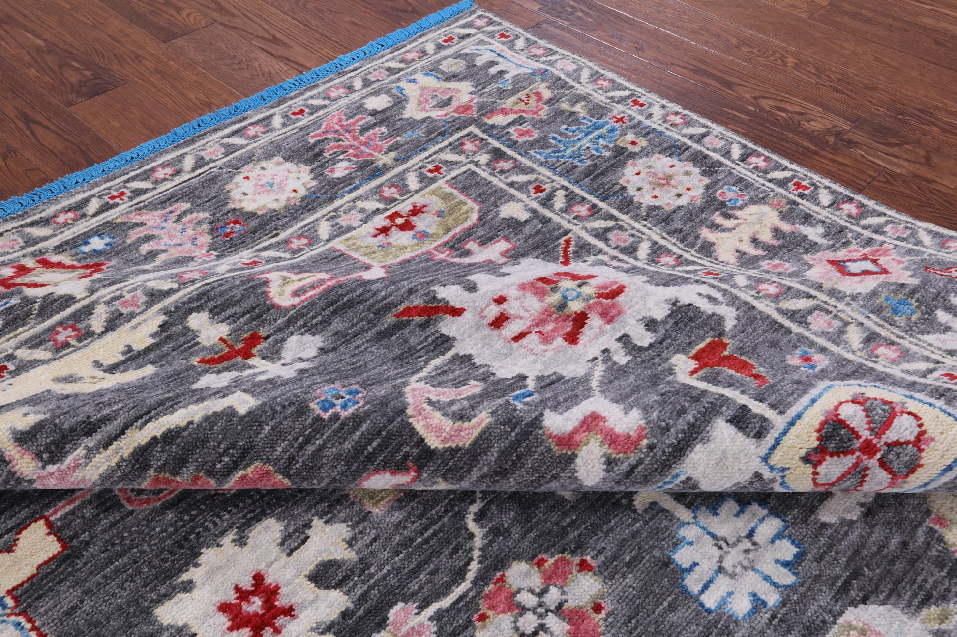 Grey Square Turkish Oushak Hand Knotted Wool Rug - 7' 10" X 8' 4" - Golden Nile