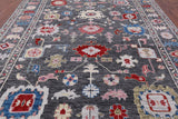 Grey Turkish Oushak Hand Knotted Wool Rug - 9' 1" X 12' 5" - Golden Nile