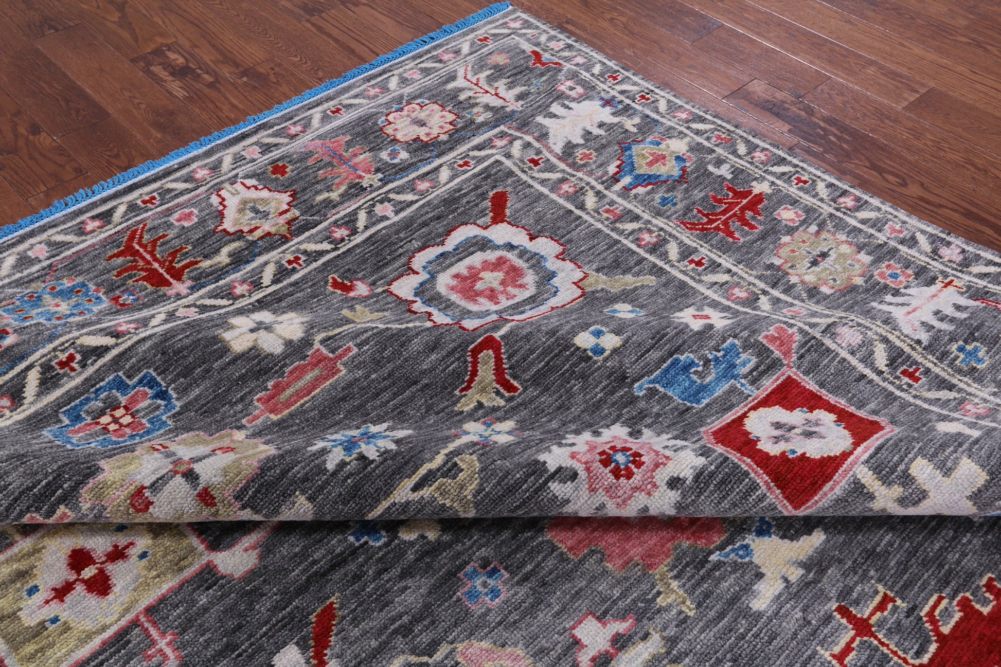 Grey Turkish Oushak Hand Knotted Wool Rug - 9' 1" X 12' 5" - Golden Nile