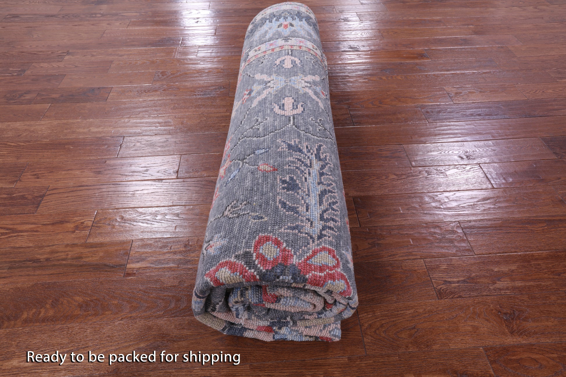 Grey Turkish Oushak Hand Knotted Wool Rug - 9' 0" X 12' 2" - Golden Nile
