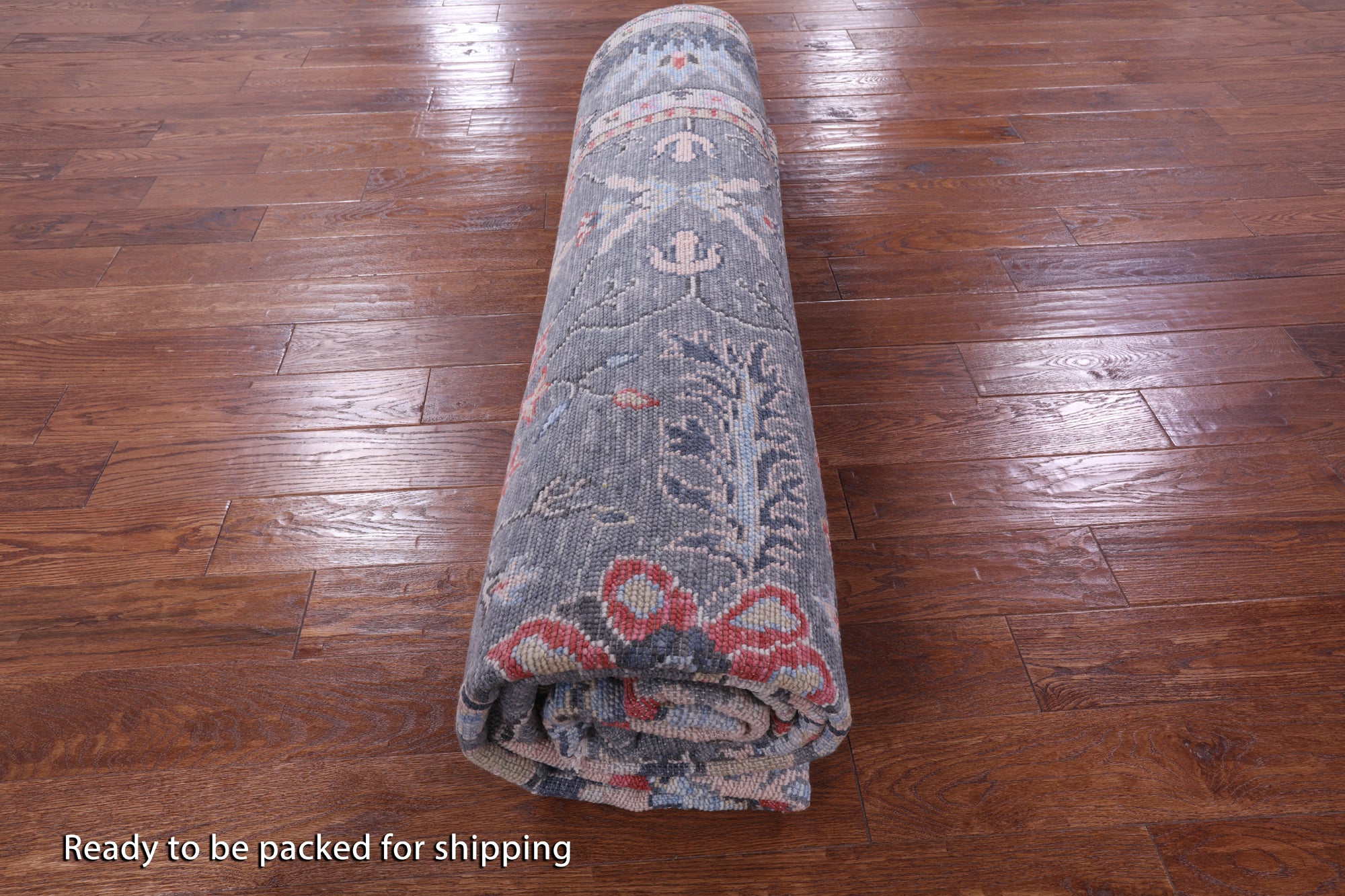 Grey Turkish Oushak Hand Knotted Wool Rug - 9' 0" X 12' 2" - Golden Nile