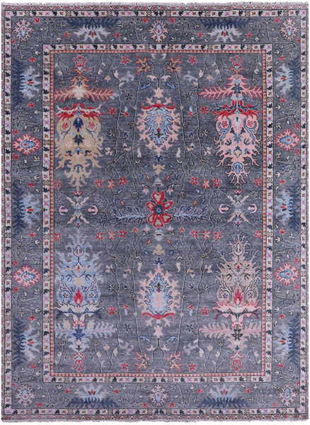 Grey Turkish Oushak Hand Knotted Wool Rug - 9' 0" X 12' 2" - Golden Nile