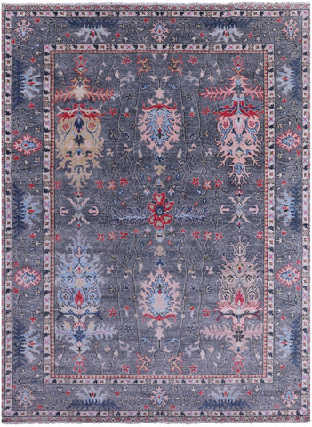 Grey Turkish Oushak Hand Knotted Wool Rug - 9' 0
