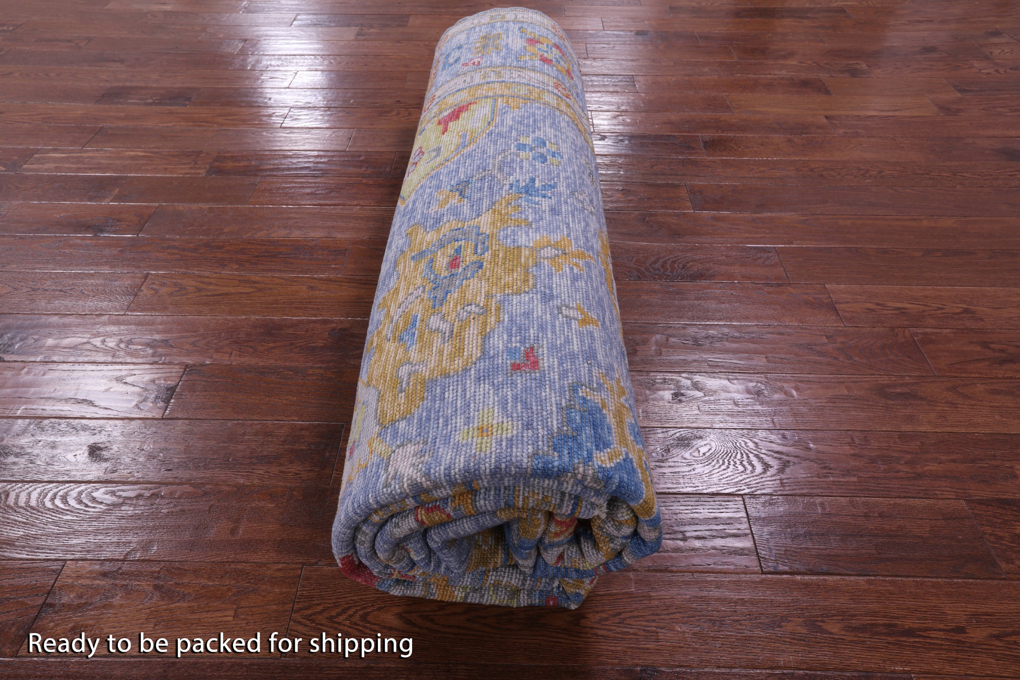 Blue Turkish Oushak Handmade Wool Rug - 9' 4" X 12' 0" - Golden Nile