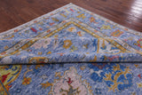 Blue Turkish Oushak Handmade Wool Rug - 9' 4" X 12' 0" - Golden Nile