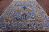 Blue Turkish Oushak Handmade Wool Rug - 9' 4" X 12' 0" - Golden Nile