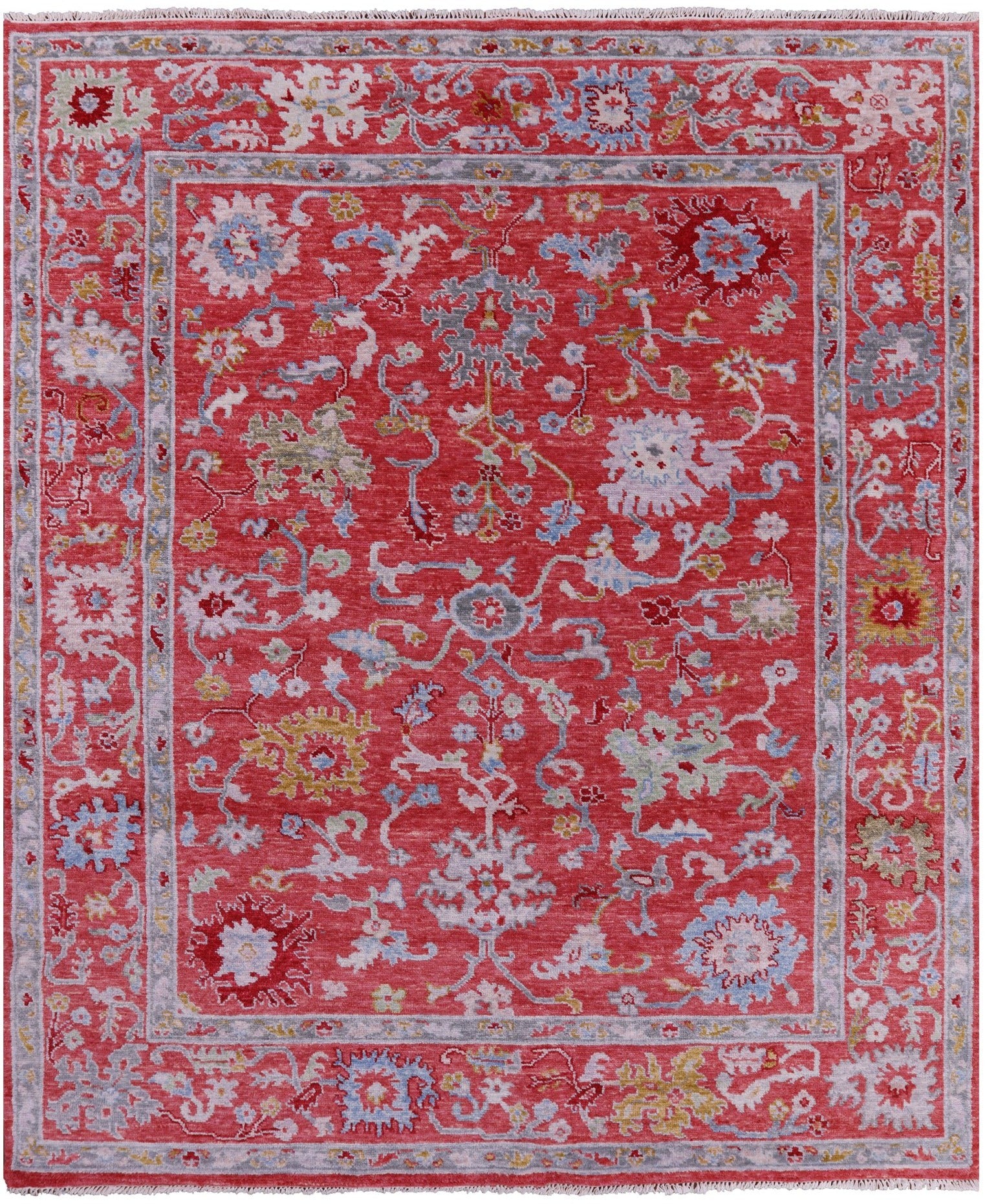 Turkish Oushak Handmade Wool Rug - 8' 1" X 9' 8" - Golden Nile