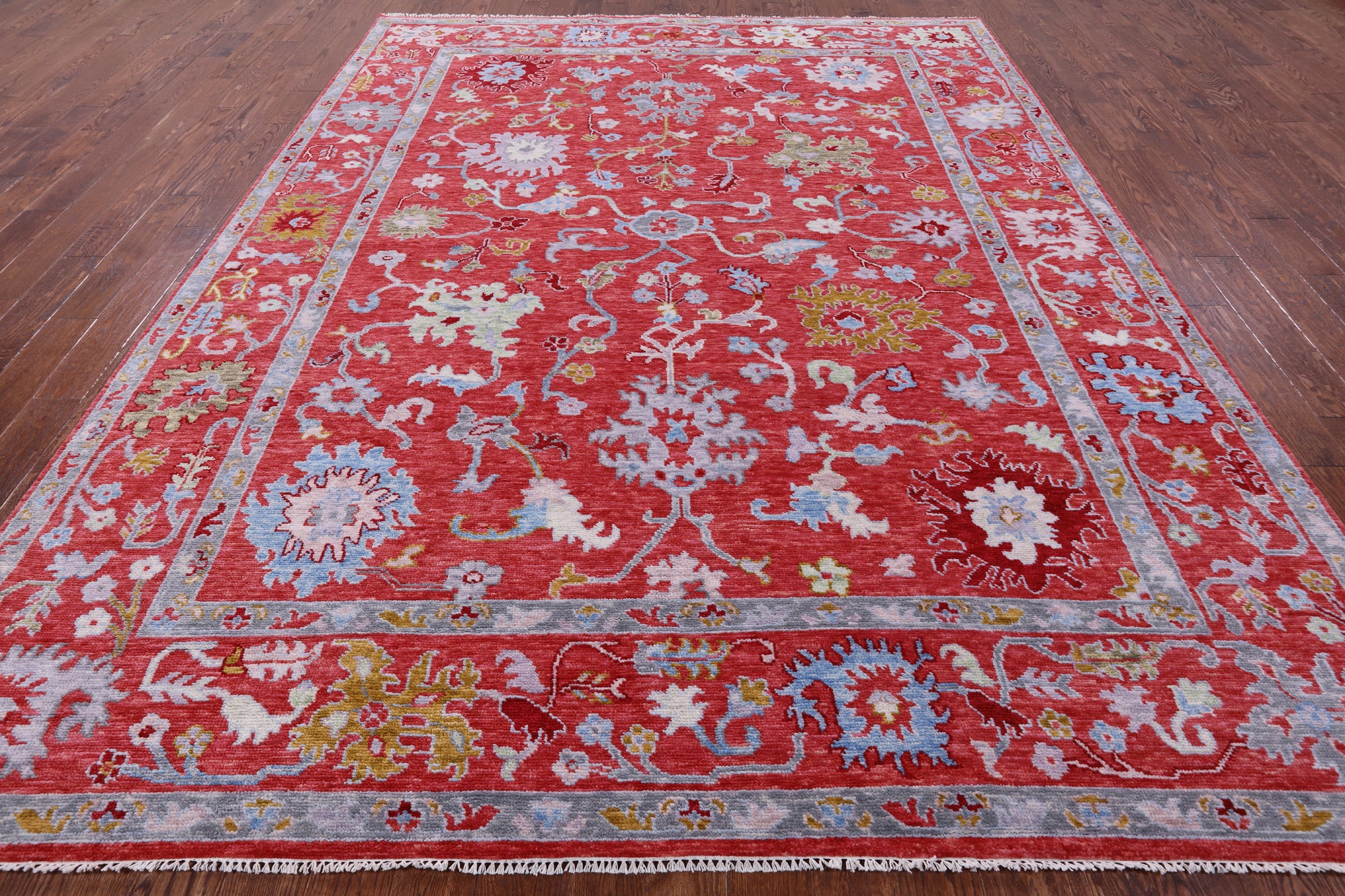 Turkish Oushak Handmade Wool Rug - 9' 1" X 12' 0" - Golden Nile