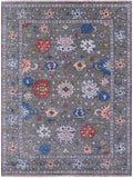 Grey Turkish Oushak Hand Knotted Wool Rug - 9' 0" X 11' 10" - Golden Nile
