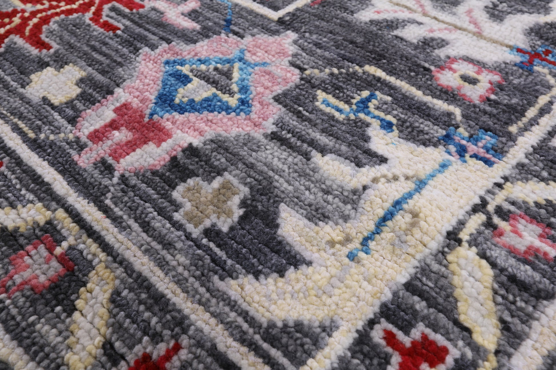 Grey Square Turkish Oushak Hand Knotted Wool Rug - 9' 4" X 9' 8" - Golden Nile