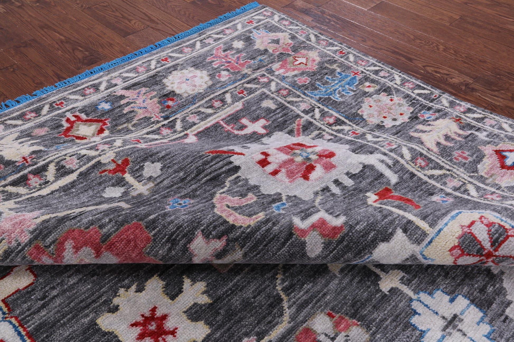 Grey Square Turkish Oushak Hand Knotted Wool Rug - 9' 4" X 9' 8" - Golden Nile