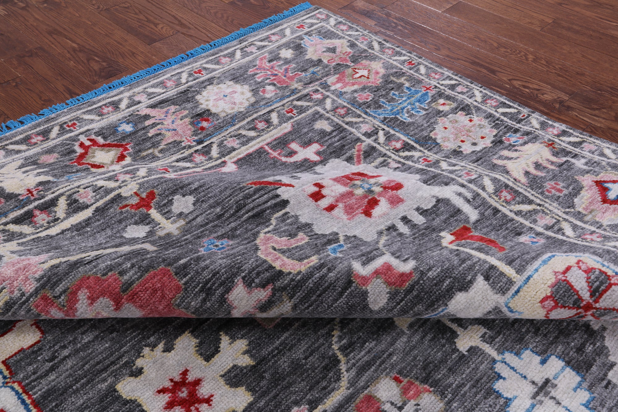Grey Square Turkish Oushak Hand Knotted Wool Rug - 9' 4" X 9' 8" - Golden Nile
