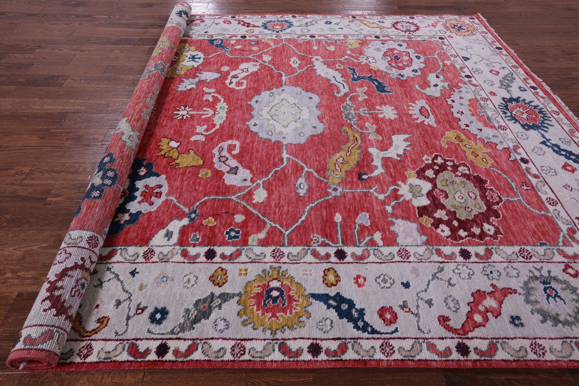 Turkish Oushak Hand Knotted Wool Rug - 8' 5" X 9' 11" - Golden Nile