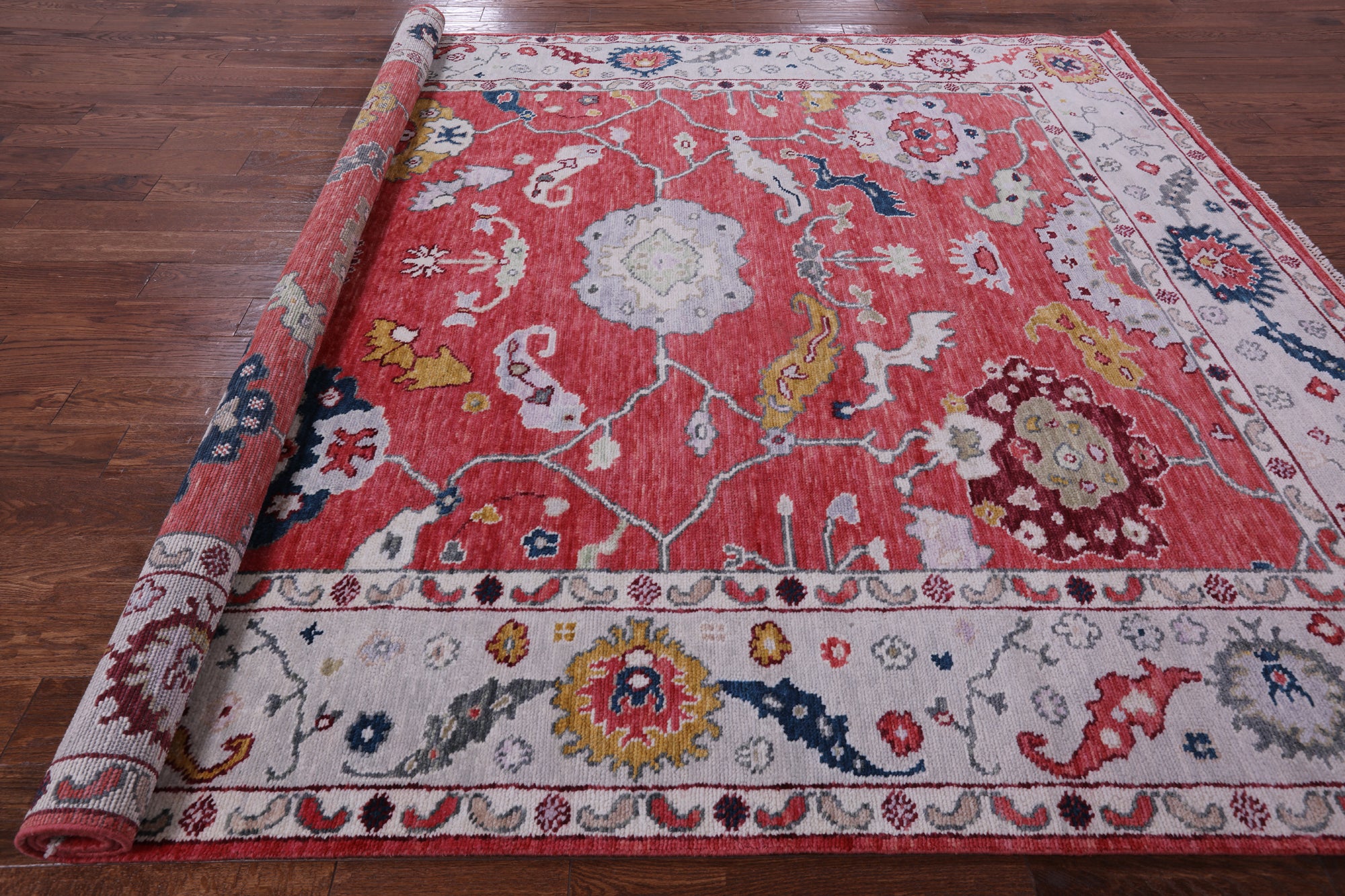 Turkish Oushak Hand Knotted Wool Rug - 8' 5" X 9' 11" - Golden Nile