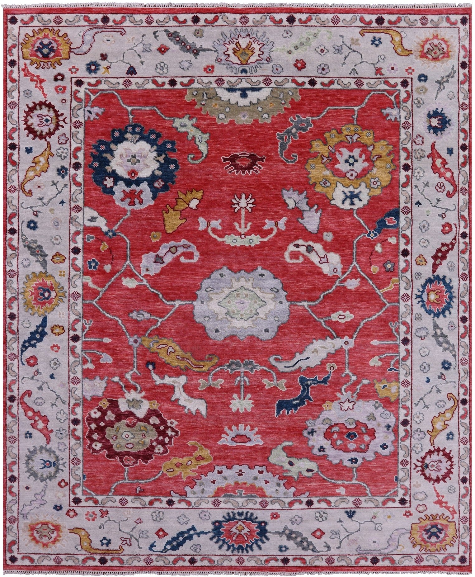 Turkish Oushak Hand Knotted Wool Rug - 8' 5" X 9' 11" - Golden Nile
