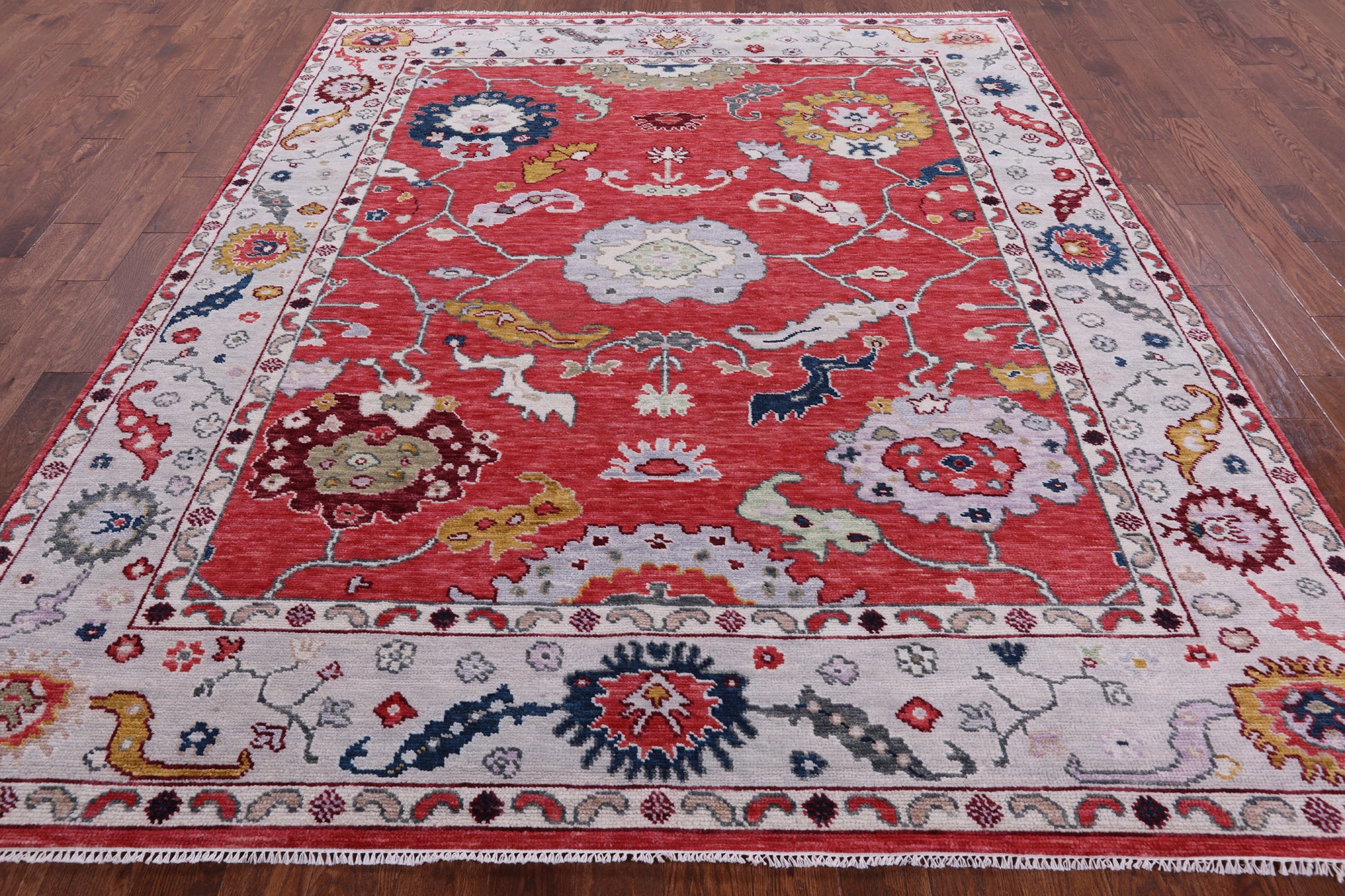 Turkish Oushak Hand Knotted Wool Rug - 8' 5" X 9' 11" - Golden Nile