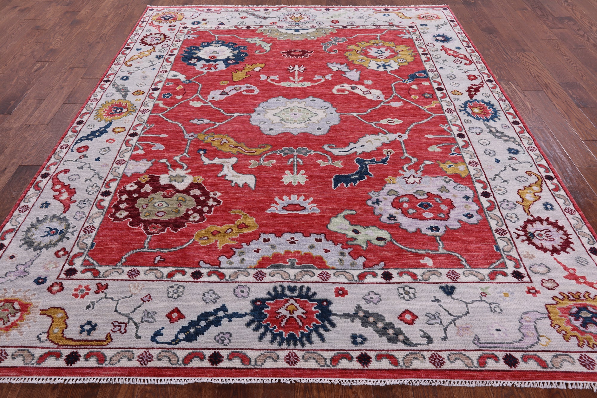 Turkish Oushak Hand Knotted Wool Rug - 8' 5" X 9' 11" - Golden Nile