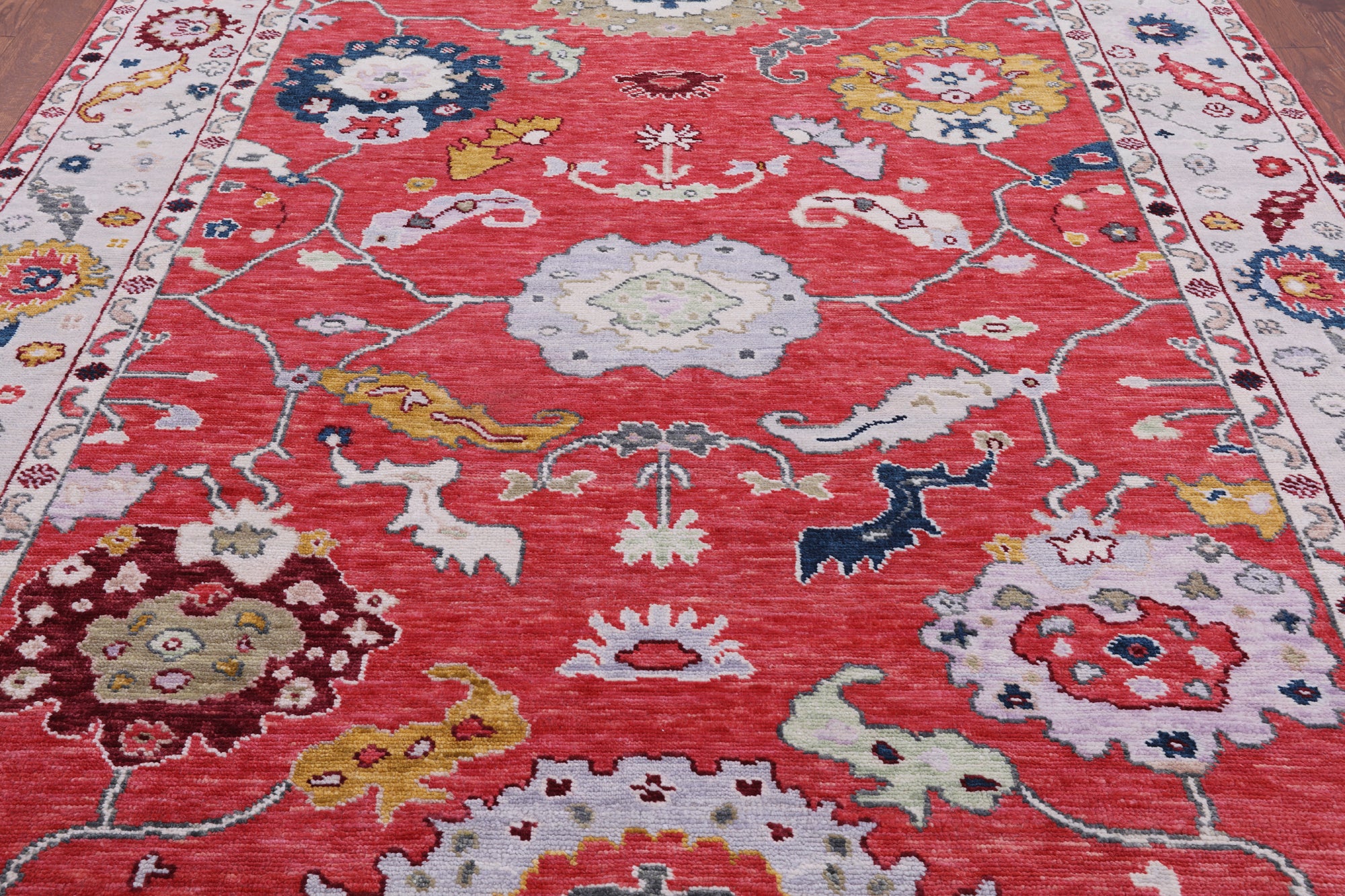Turkish Oushak Hand Knotted Wool Rug - 8' 5" X 9' 11" - Golden Nile