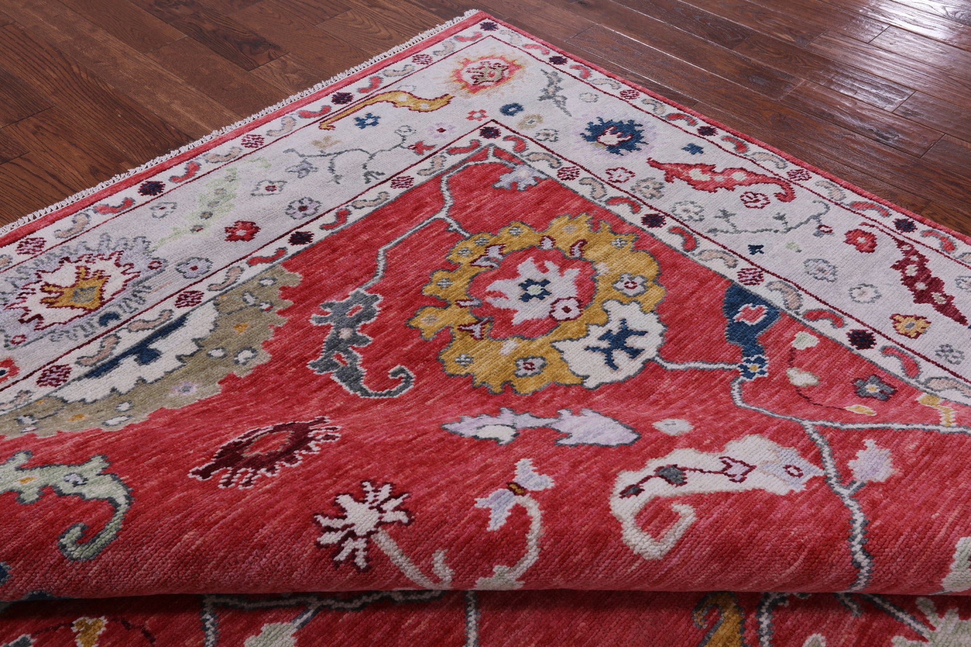 Turkish Oushak Hand Knotted Wool Rug - 8' 5" X 9' 11" - Golden Nile