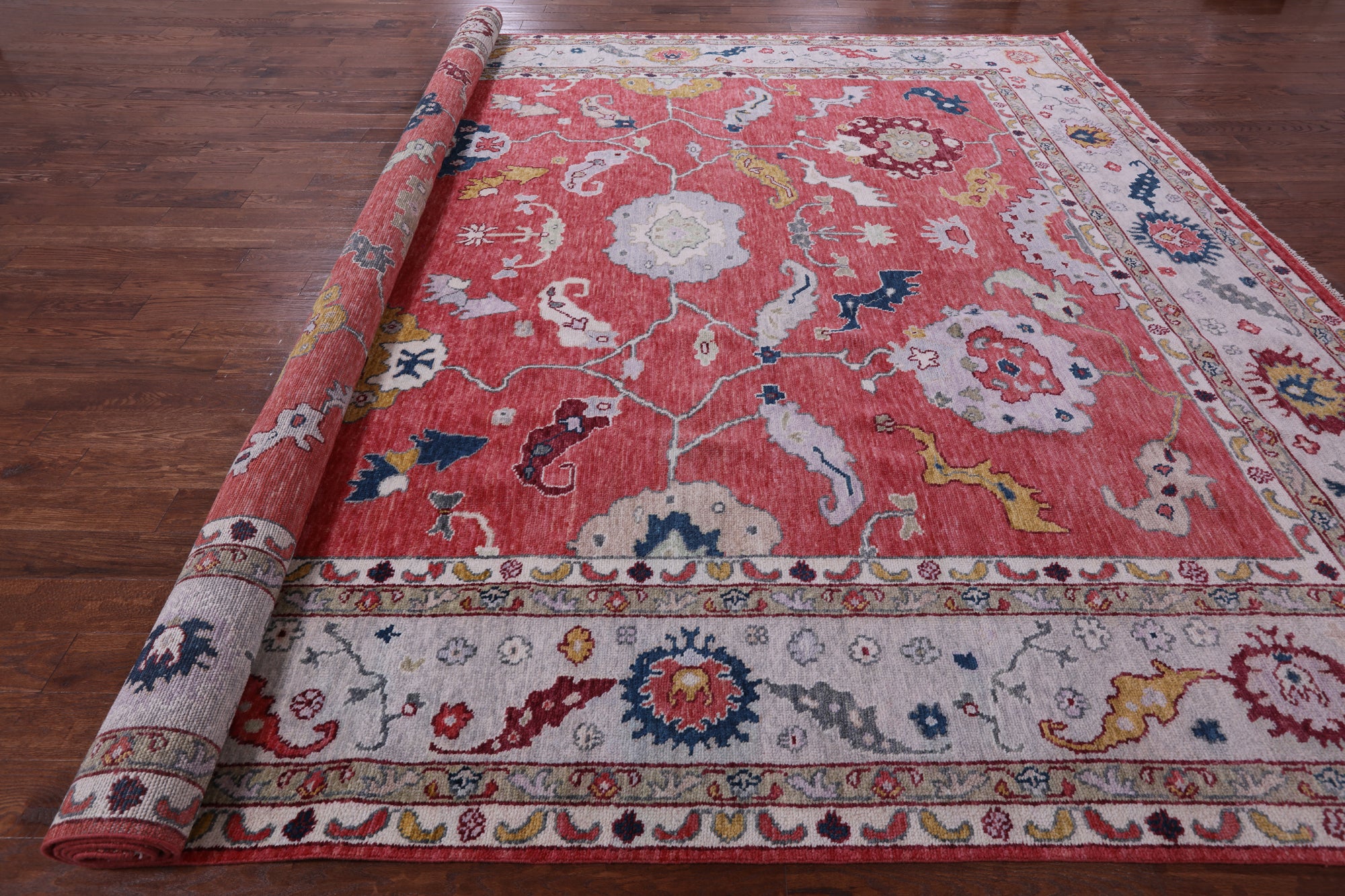 Turkish Oushak Hand Knotted Wool Rug - 12' 3" X 15' 3" - Golden Nile