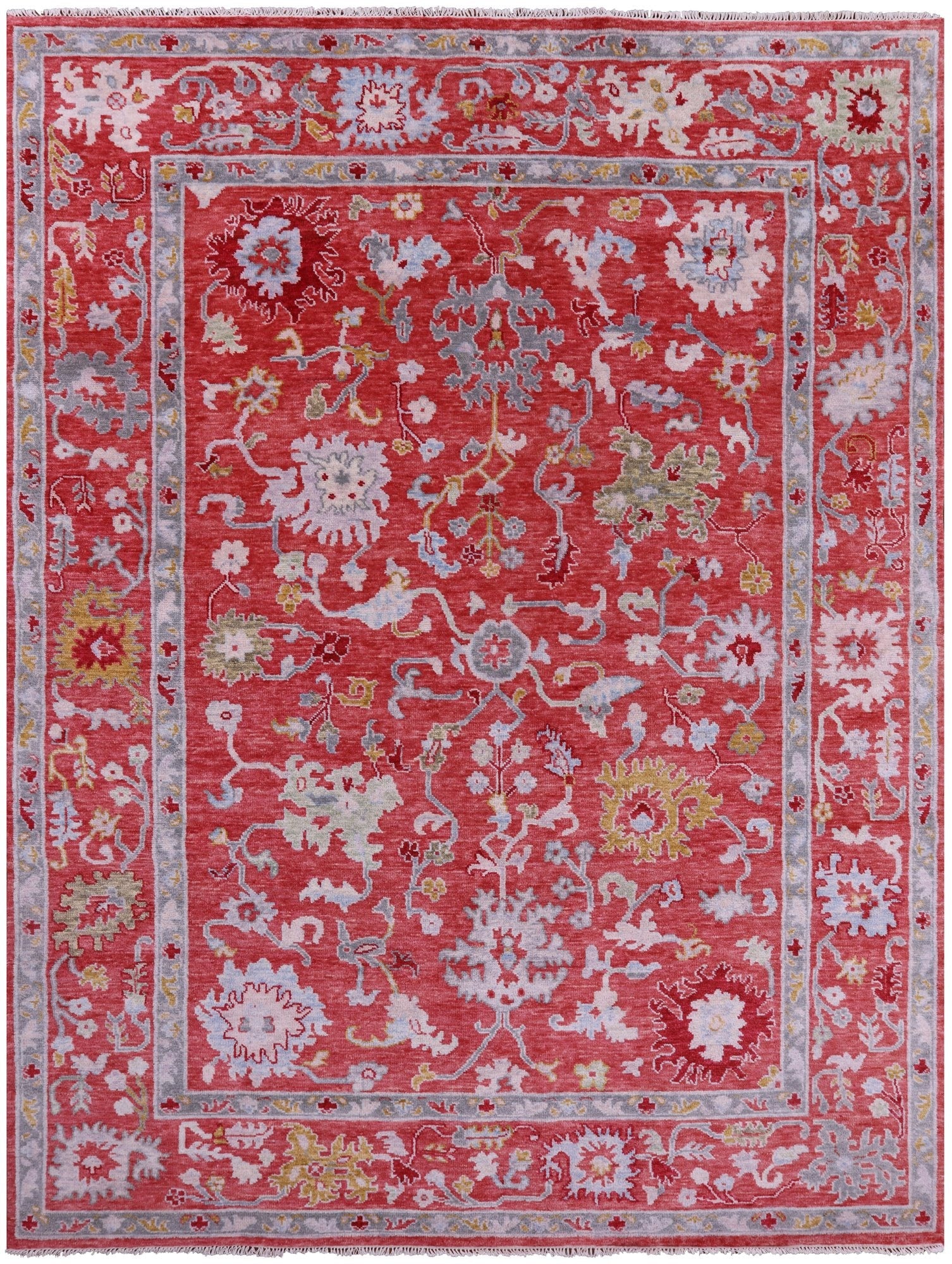 Turkish Oushak Hand Knotted Wool Rug - 9' 1" X 12' 0" - Golden Nile