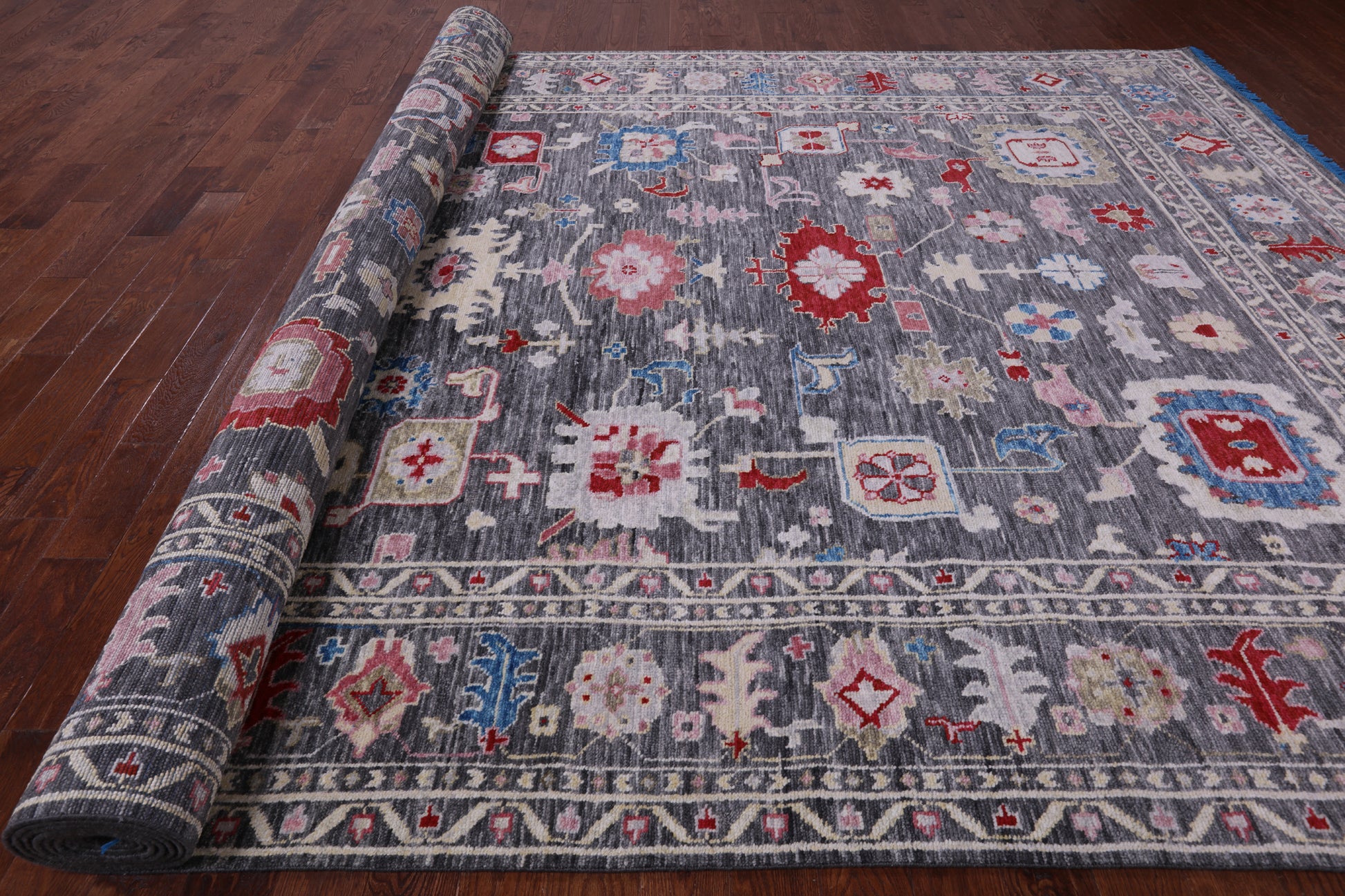 Grey Turkish Oushak Hand Knotted Wool Rug - 10' 4" X 20' 1" - Golden Nile