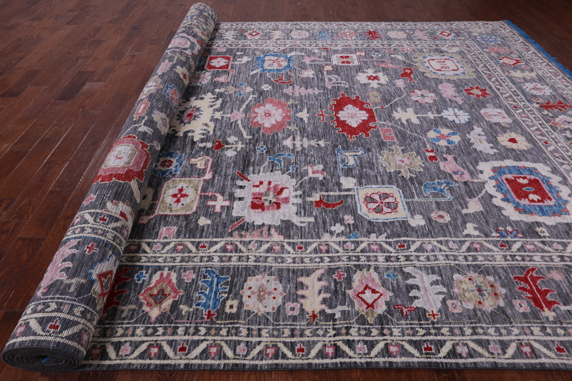 Grey Turkish Oushak Hand Knotted Wool Rug - 10' 4" X 20' 1" - Golden Nile