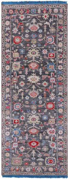 Grey Turkish Oushak Handmade Wool Runner Rug - 3' 11" X 9' 11" - Golden Nile