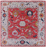 Square Turkish Oushak Hand Knotted Wool Rug - 9' 0" X 9' 0" - Golden Nile
