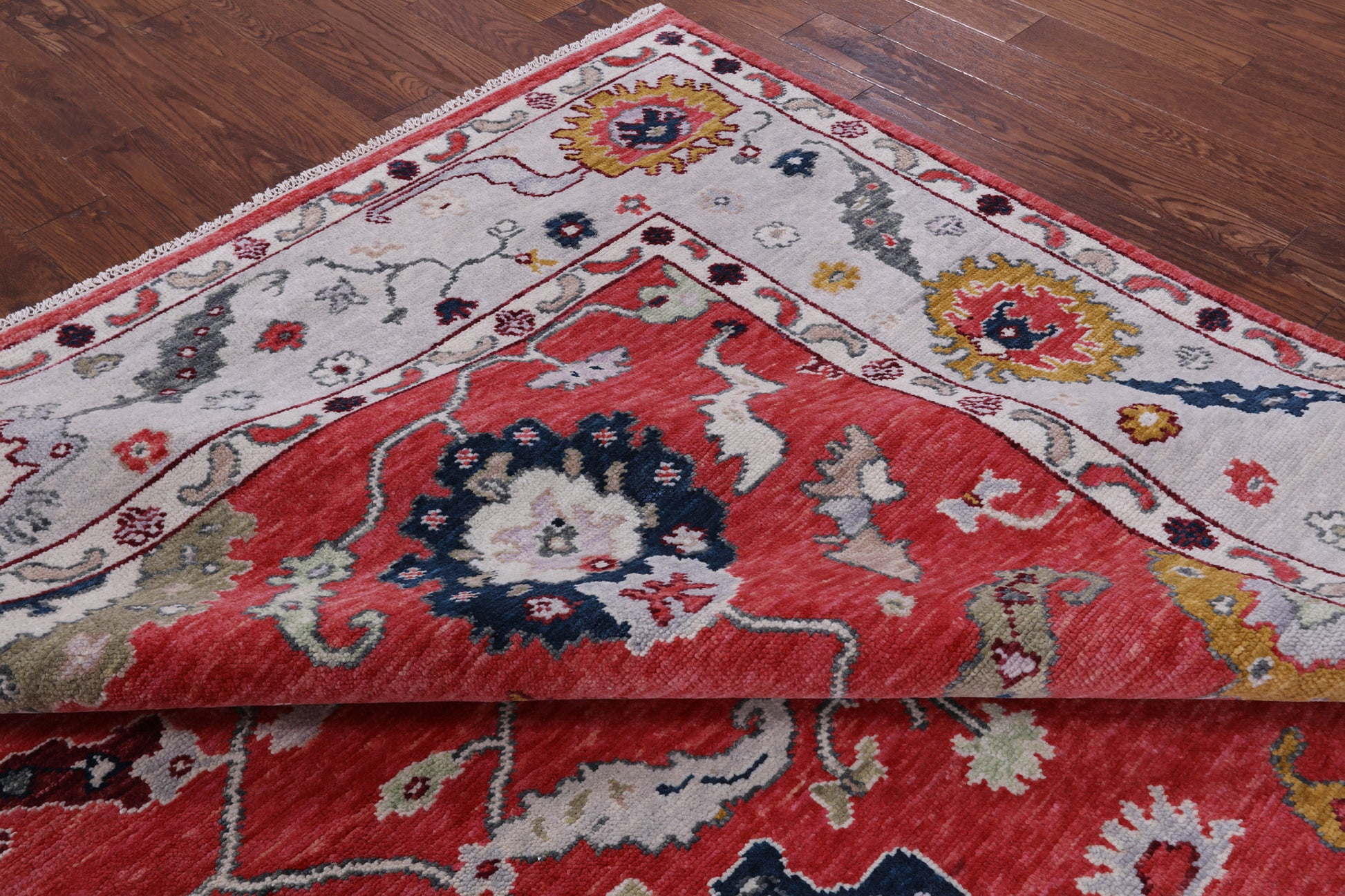 Square Turkish Oushak Hand Knotted Wool Rug - 9' 0" X 9' 0" - Golden Nile