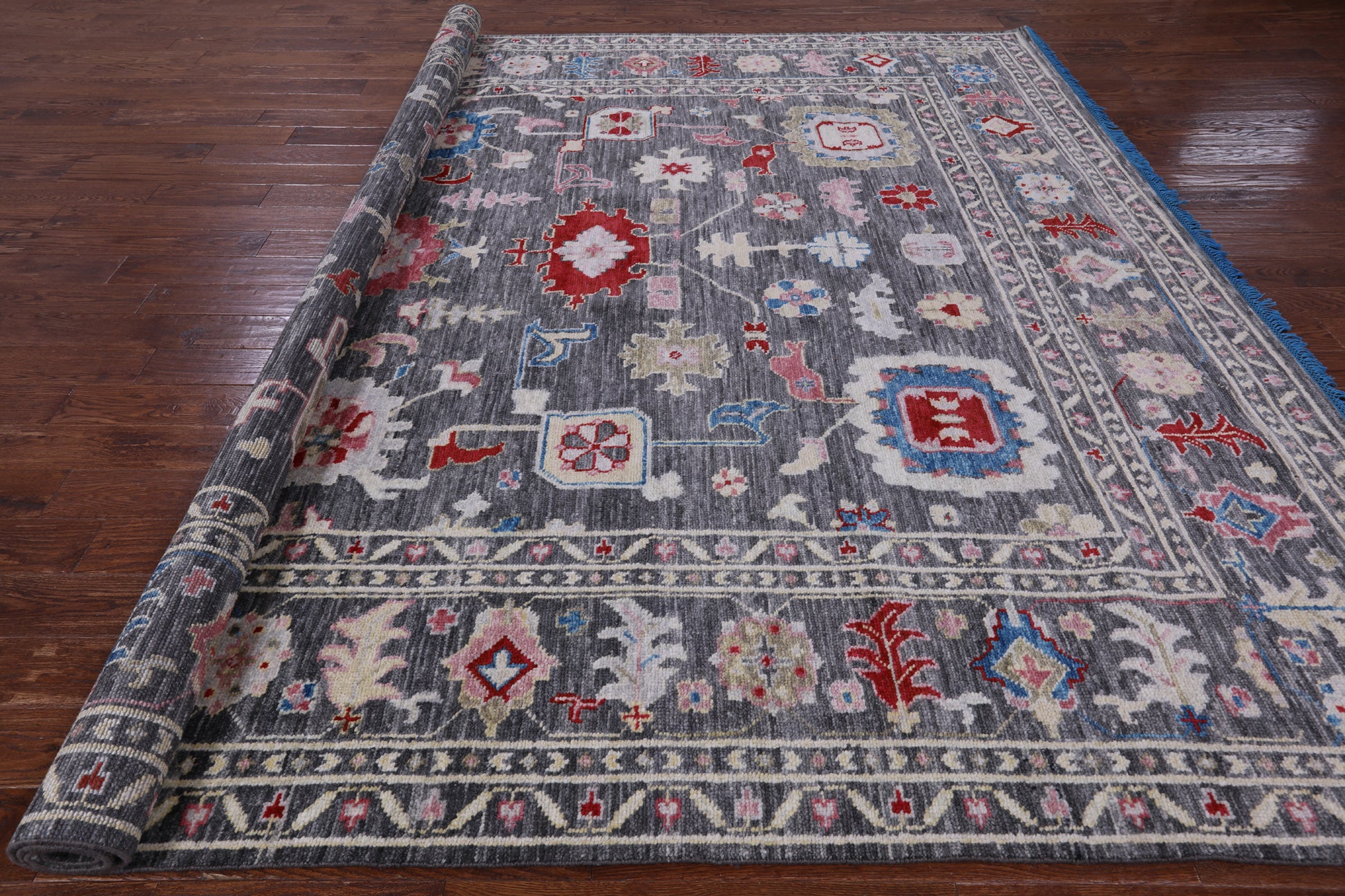 Grey Square Turkish Oushak Hand Knotted Wool Rug - 10' 2" X 10' 2" - Golden Nile