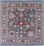 Grey Square Turkish Oushak Hand Knotted Wool Rug - 10' 2" X 10' 2" - Golden Nile
