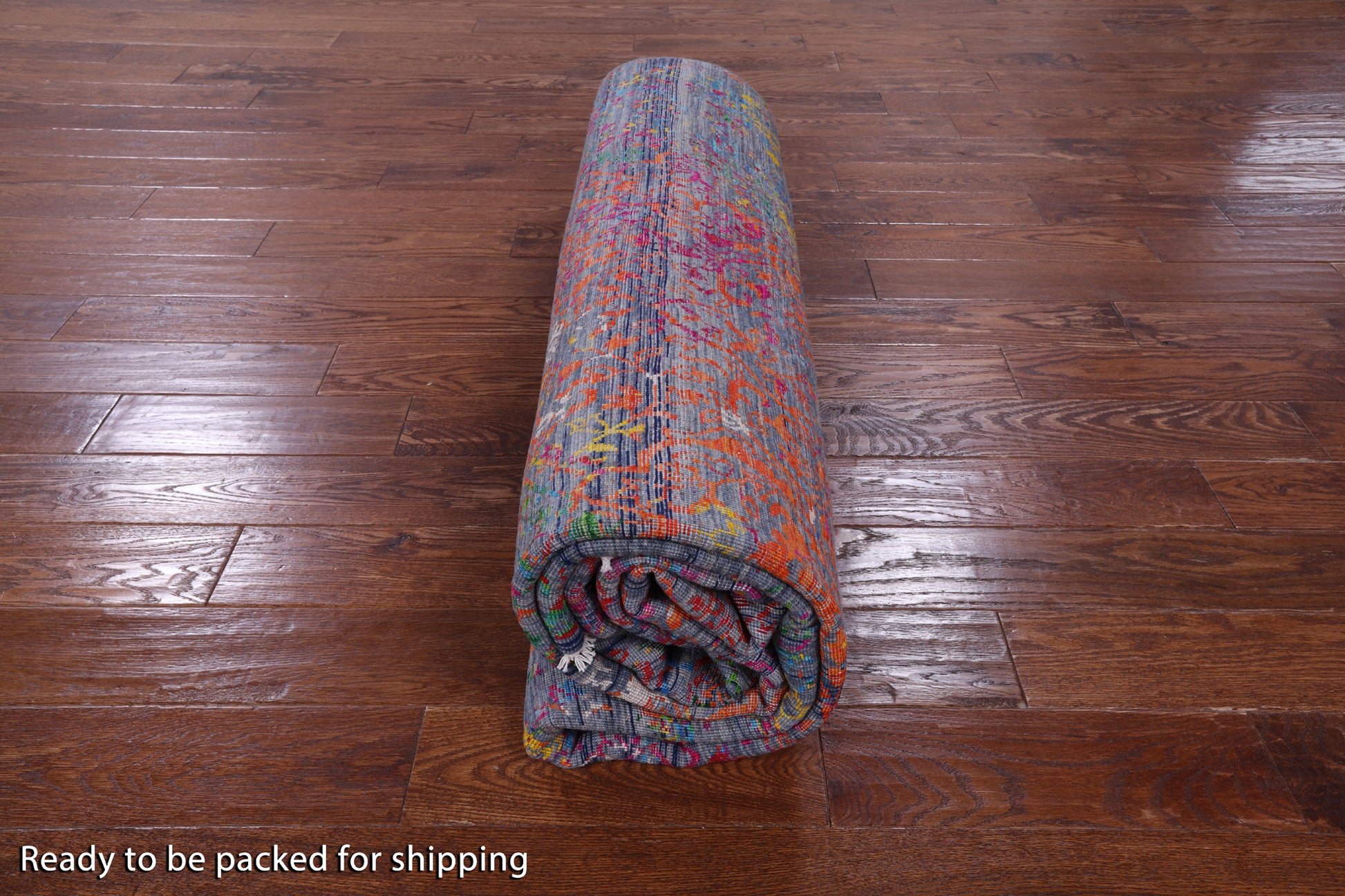 Abstract Contemporary Handmade Wool & Silk Rug - 8' 0" X 10' 0" - Golden Nile