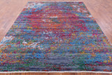 Abstract Contemporary Handmade Wool & Silk Rug - 8' 0" X 10' 0" - Golden Nile