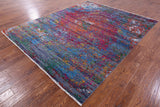 Abstract Contemporary Handmade Wool & Silk Rug - 8' 0" X 10' 0" - Golden Nile