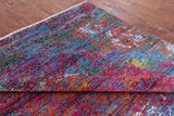 Abstract Contemporary Handmade Wool & Silk Rug - 8' 0" X 10' 0" - Golden Nile