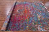 Abstract Contemporary Hand Knotted Wool & Silk Rug - 8' 2" X 10' 1" - Golden Nile