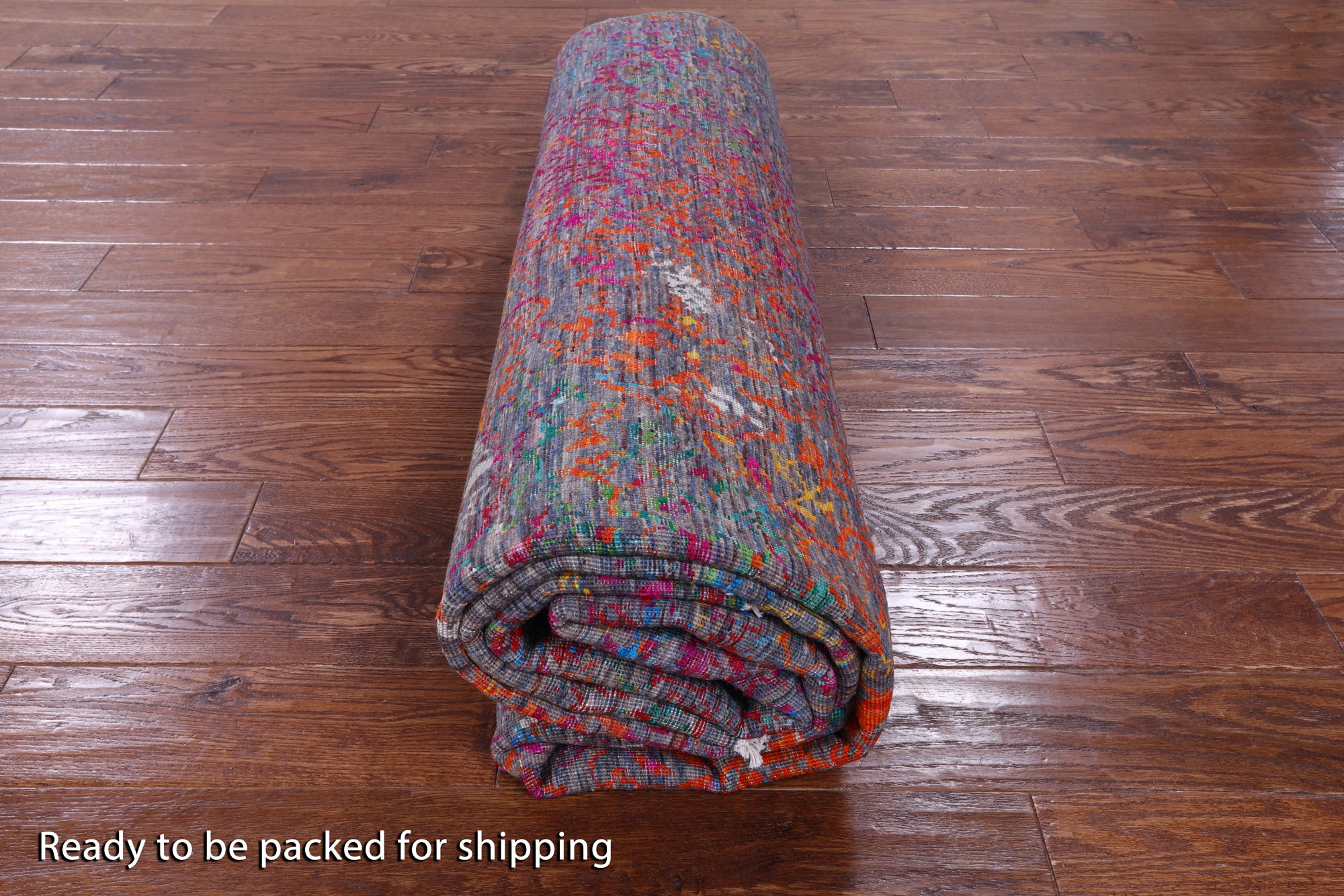 Abstract Contemporary Hand Knotted Wool & Silk Rug - 8' 2" X 10' 1" - Golden Nile